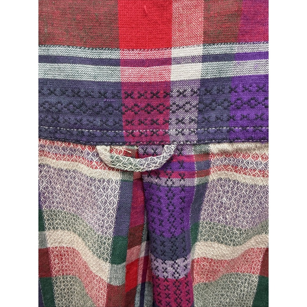 Vtg 90s Cabin‎ Creek Womens Plaid Short Sleeve Button Up Shirt Size M NWT - Picture 7 of 7
